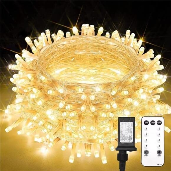 Led String Lights, 33FT 100 Led Fairy Lights Plug in, Christmas Lights - Picture 1 of 7